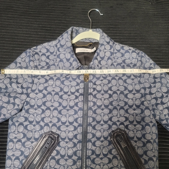 Coach Navy Patterned Bomber Jacket - Picture 6 of 8